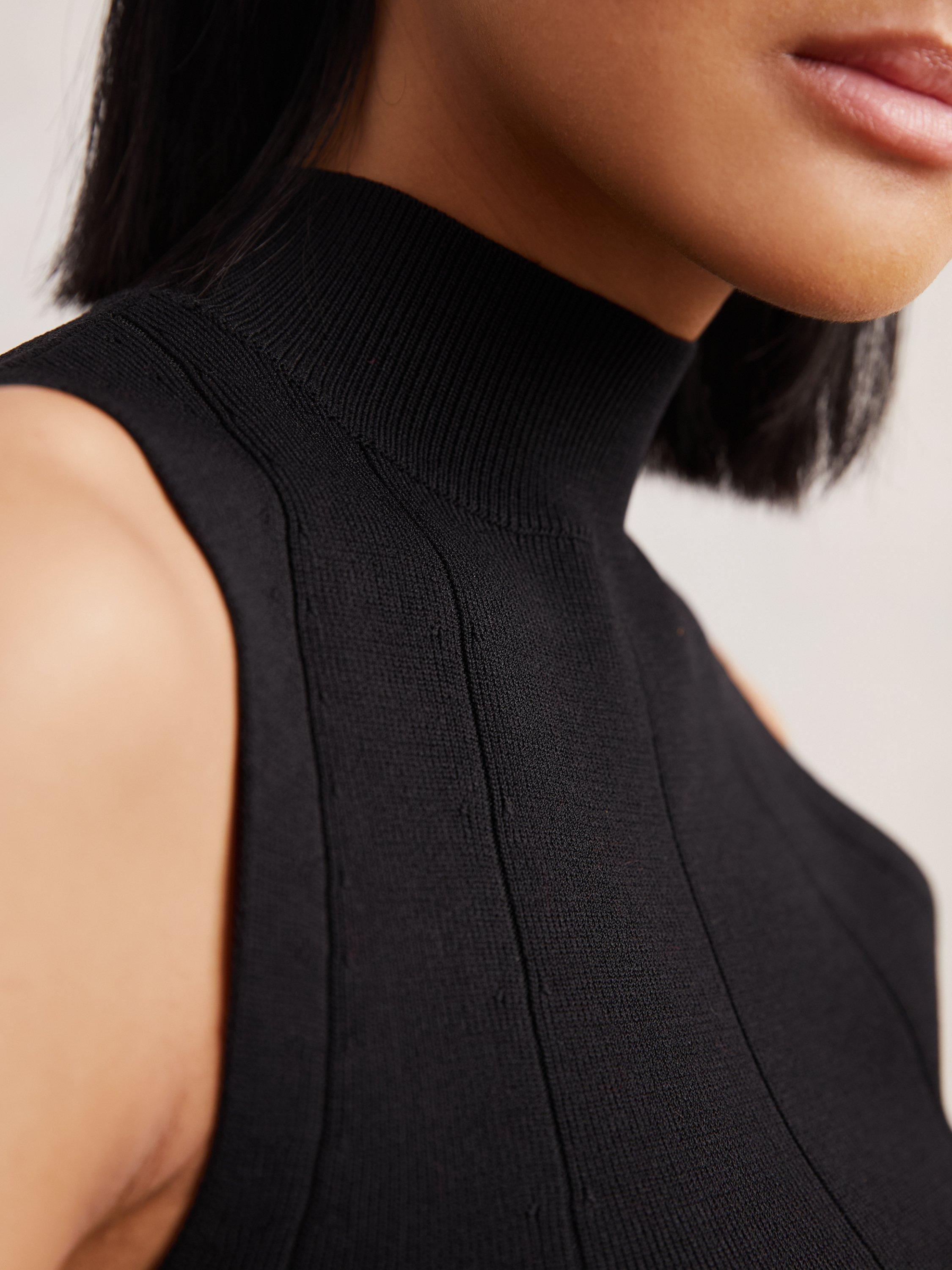Product image 4 of 4, which shows Reiss Milan High Neck Sleeveless Top, Black, XS