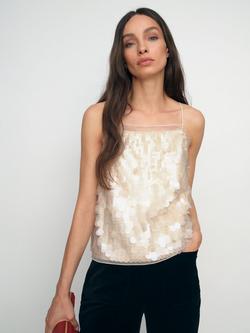 Reiss Salia Embellished Camisole Top, Cream, Cream