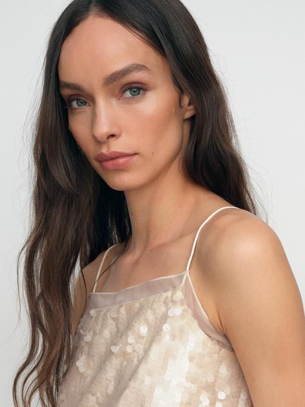 Reiss Salia Embellished Camisole Top, Cream - view 2, Cream