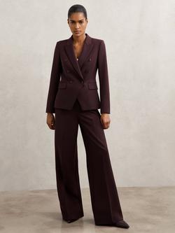 Reiss Gabi Double Breasted Blazer, Berry