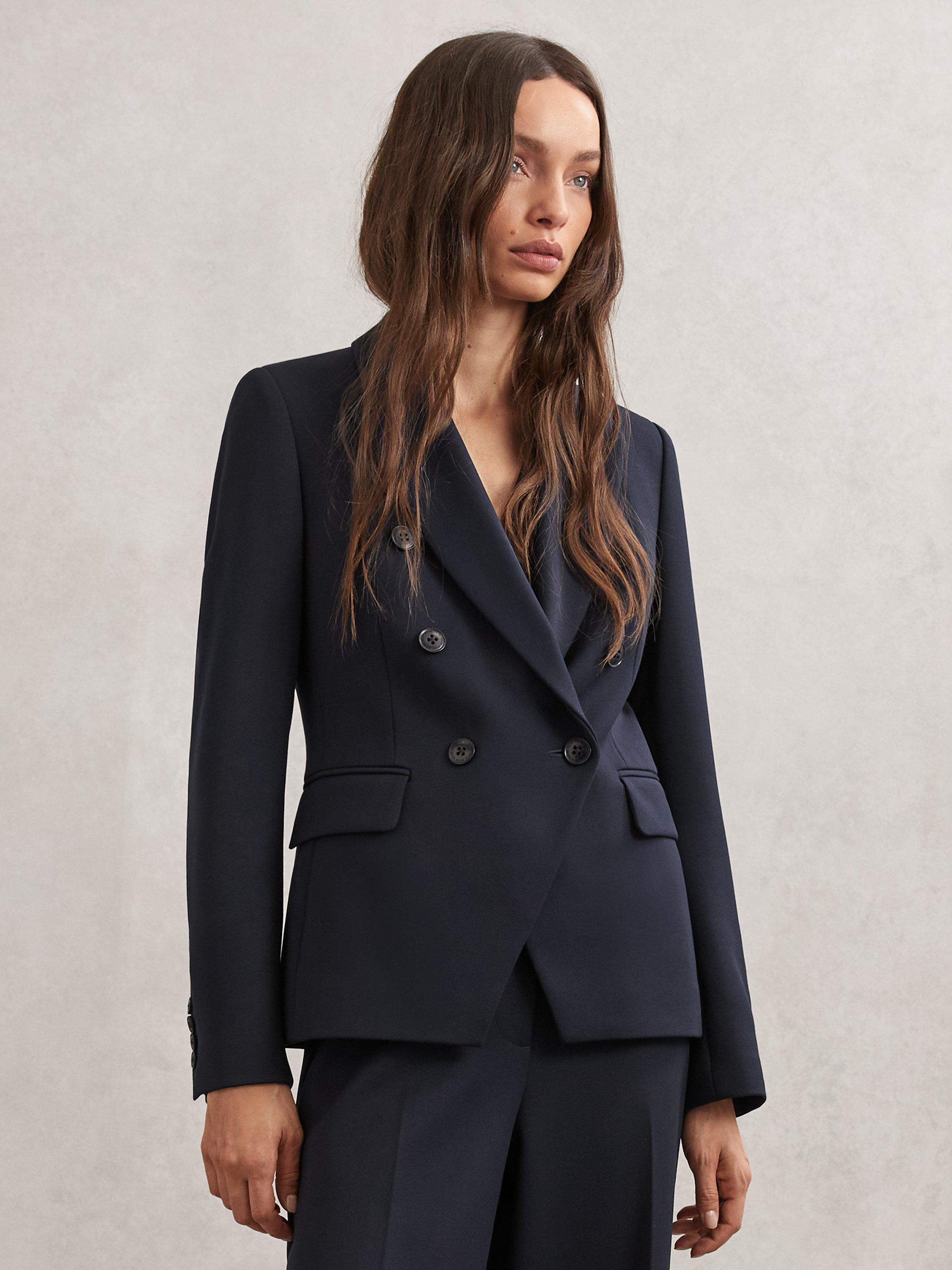 Product image 1 of 5, which shows Reiss Gabi Double Breasted Blazer, Navy, 6