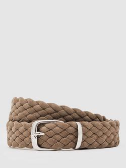Reiss Jesse Cotton Woven Belt, Light Stone, Light Stone