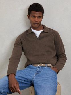 Reiss Jesse Cotton Woven Belt, Light Stone - view 2, Light Stone