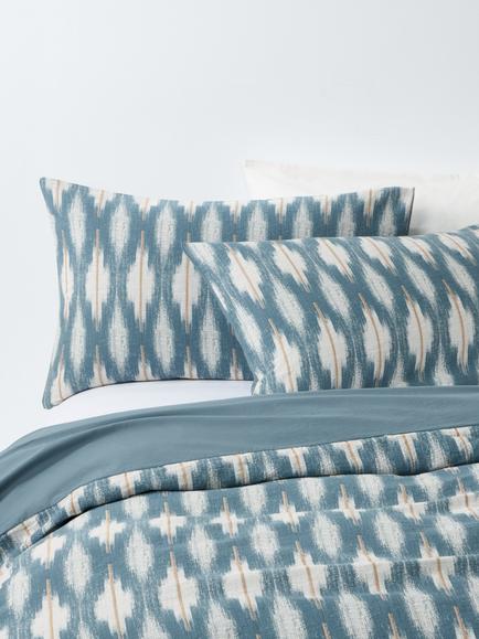John Lewis Alta Pure Cotton Weave Duvet Cover Set, Blue