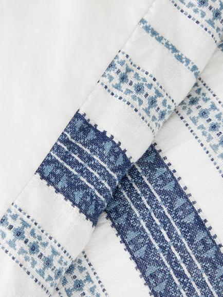 John Lewis Barfield Pure Cotton Weave Duvet Cover Set - view 2, Blue