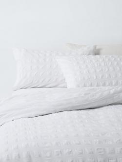 John Lewis Chunky Seersucker Duvet Cover Set, White White