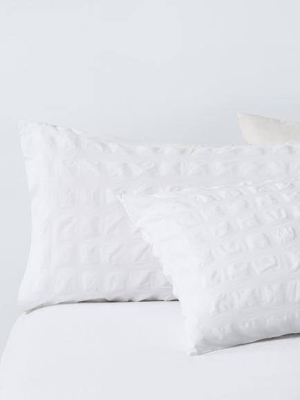John Lewis Chunky Seersucker Duvet Cover Set - view 2, White White