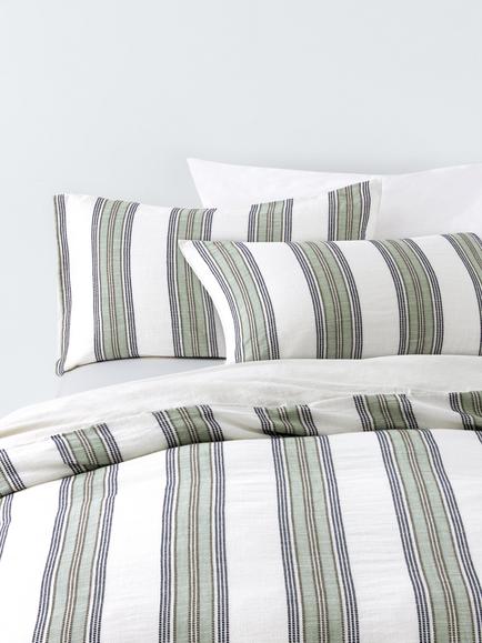 John Lewis Falmouth Pure Cotton Weave Duvet Cover Set, Green