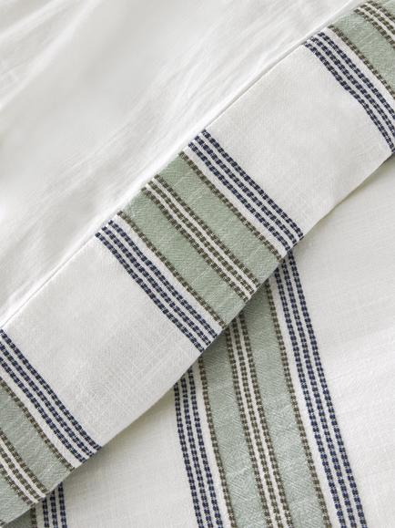 John Lewis Falmouth Pure Cotton Weave Duvet Cover Set - view 2, Green