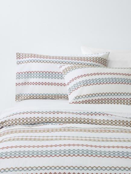 John Lewis Grasmere Washed Cotton Weave Duvet Cover Set, Multi