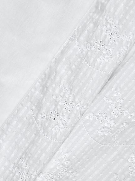John Lewis Hemsby Pure Cotton Embroidered Percale Duvet Cover Set, White - view 2, White