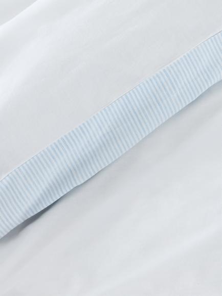 John Lewis Kingham Pure Cotton Embroidered Percale Duvet Cover Set - view 2, Blue