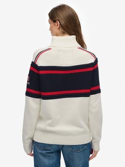 Superdry Apres Ski Roll Neck Jumper, Multi - view 2, Multi
