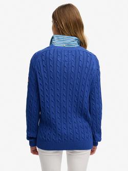 Superdry Slouchy Cable Knit Jumper - view 2, Cobalt Blue
