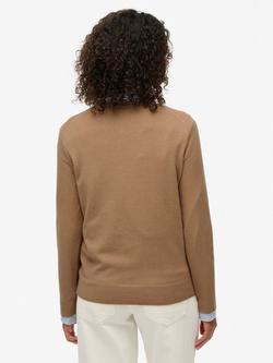 Superdry Classic V-Neck Jumper, Light Taupe Marl - view 2, Light Taupe Marl