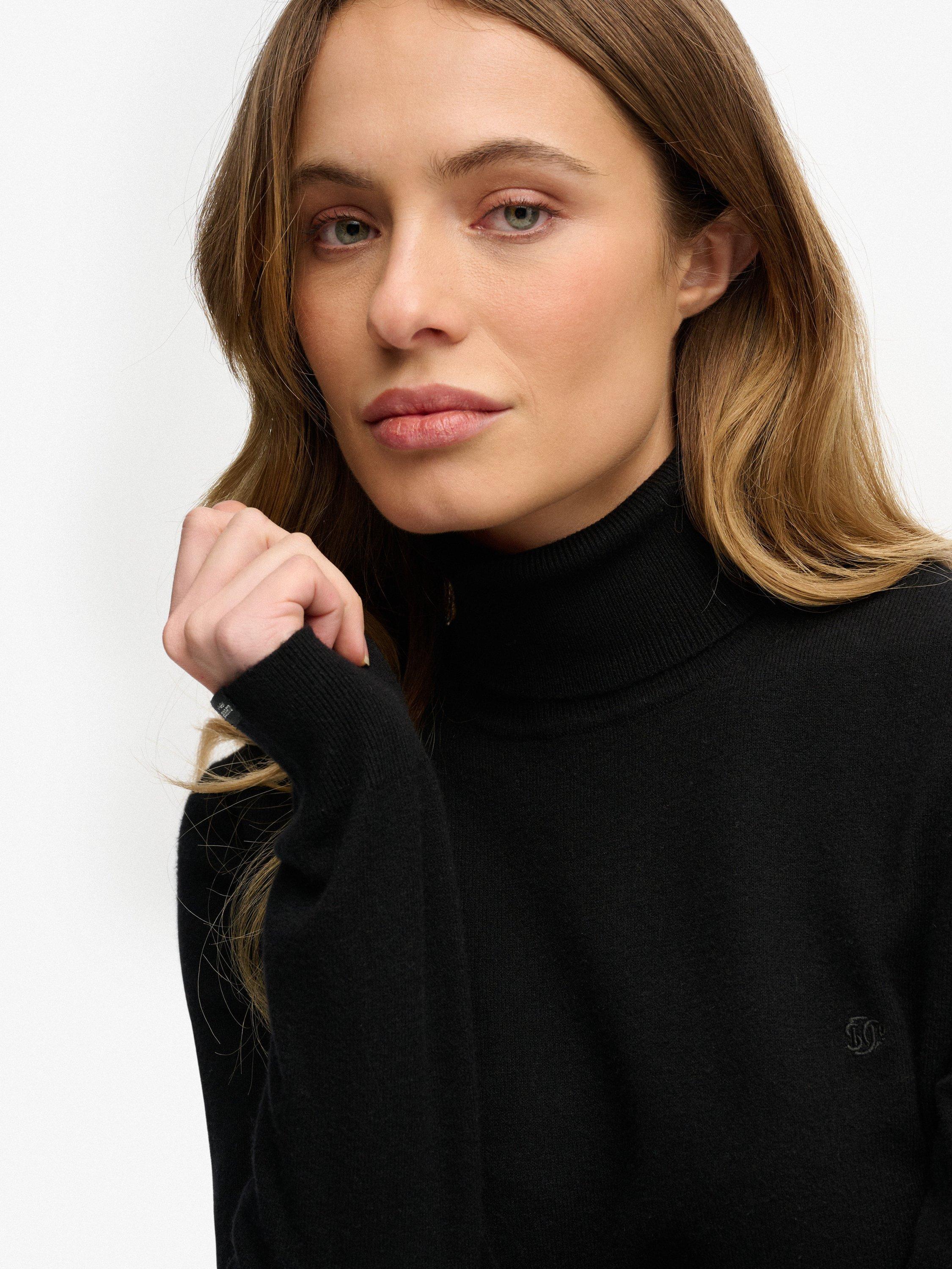 Product image 4 of 5, which shows Superdry Classic Turtle Neck Knit Jumper with Wool, Black, 6