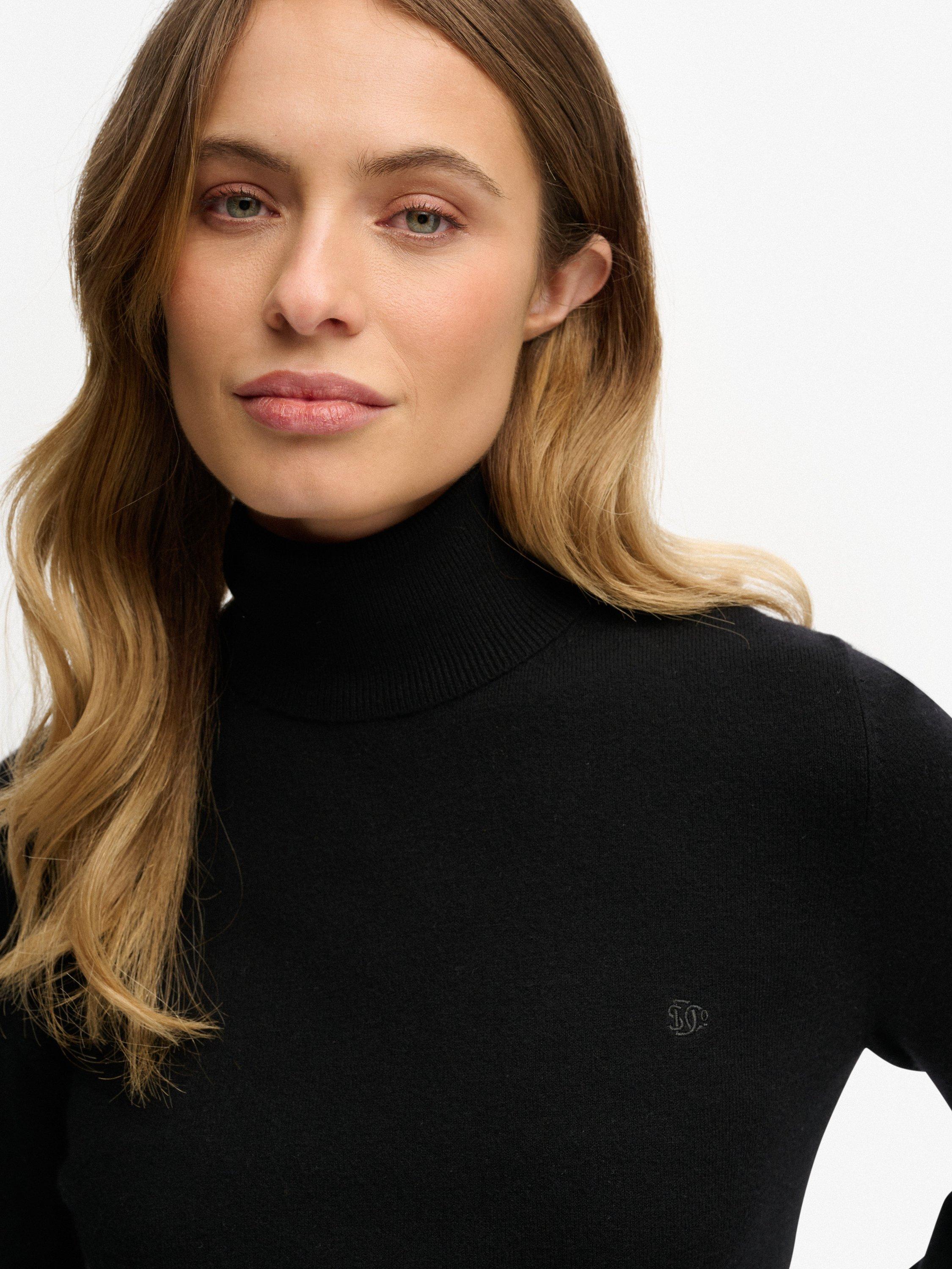 Product image 5 of 5, which shows Superdry Classic Turtle Neck Knit Jumper with Wool, Black, 6