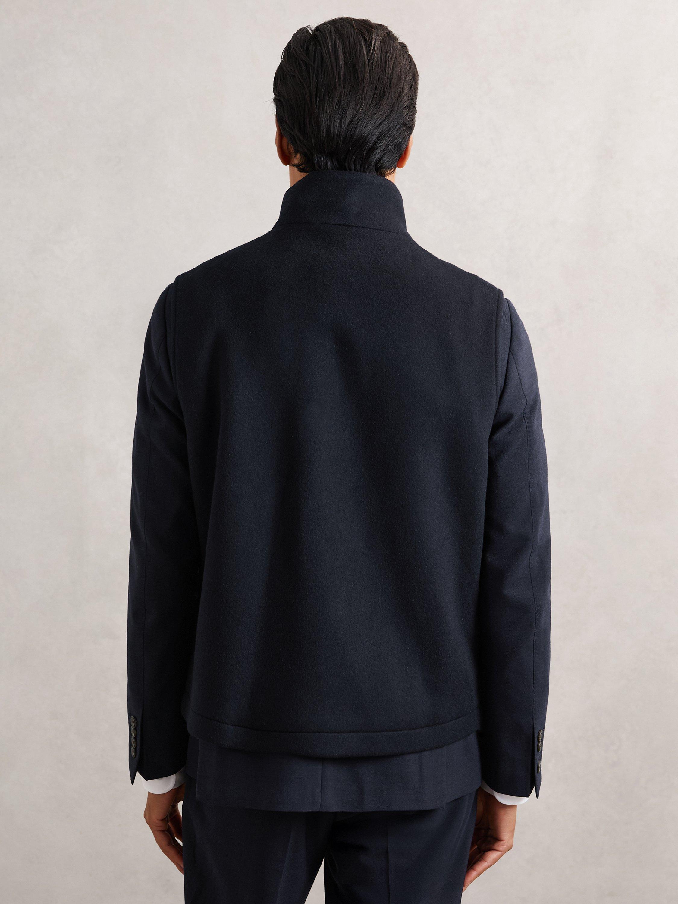 Product image 2 of 5, which shows Reiss Hewitt Wool Mix Gilet, Navy, M