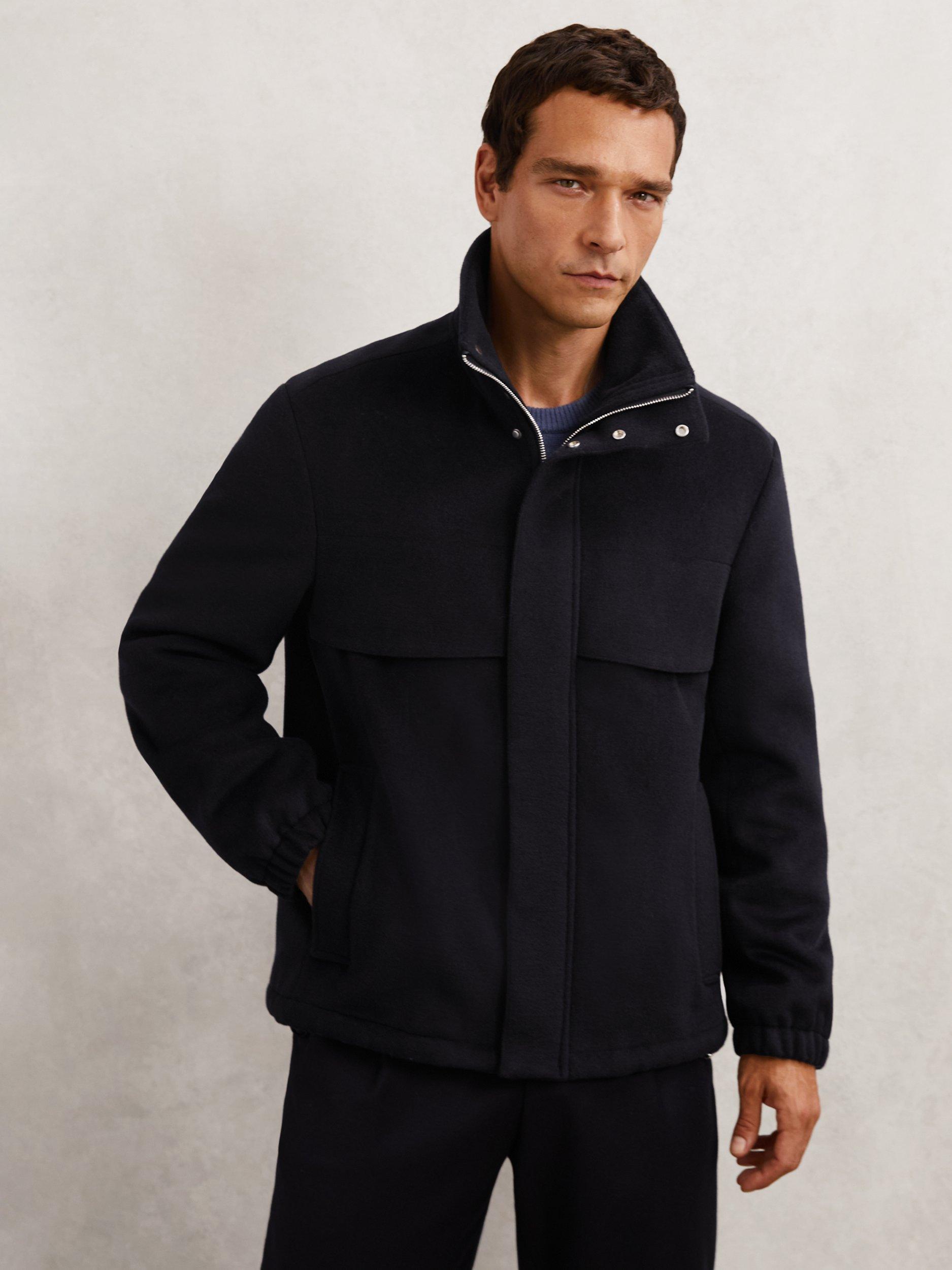 Product image 4 of 5, which shows Reiss Noel Wool Blend Jacket, Navy, S