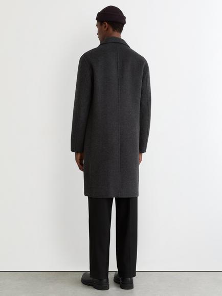 Reiss Squire Wool Blend Single Breasted Overcoat, Charcoal Grey - view 2, Charcoal Grey