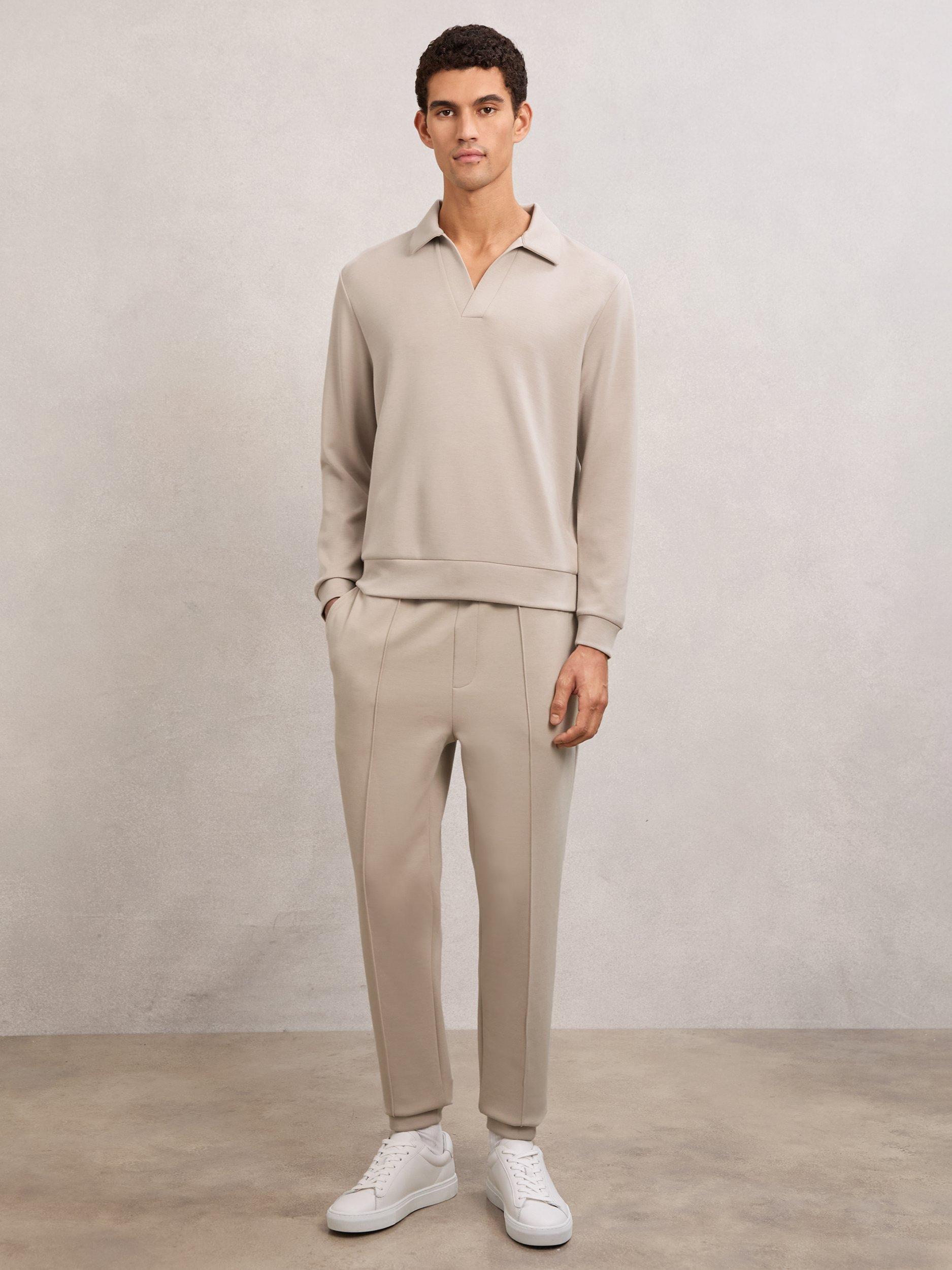 Product image 4 of 5, which shows Reiss Pearson Polo Sweatshirt, Stone, M