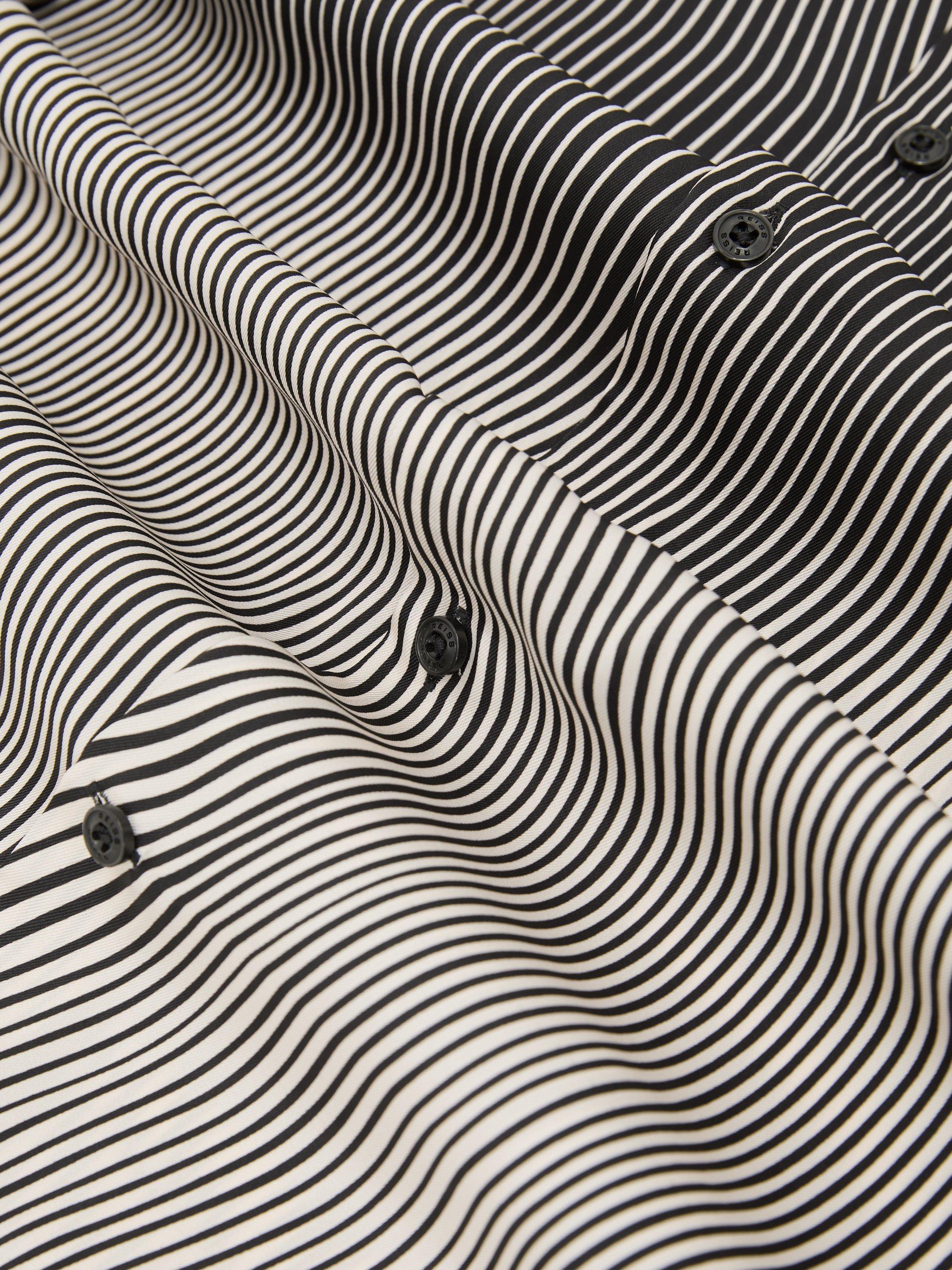 Product image 2 of 5, which shows Reiss Baxter Abstract Stripe Shirt, Navy/White, XS