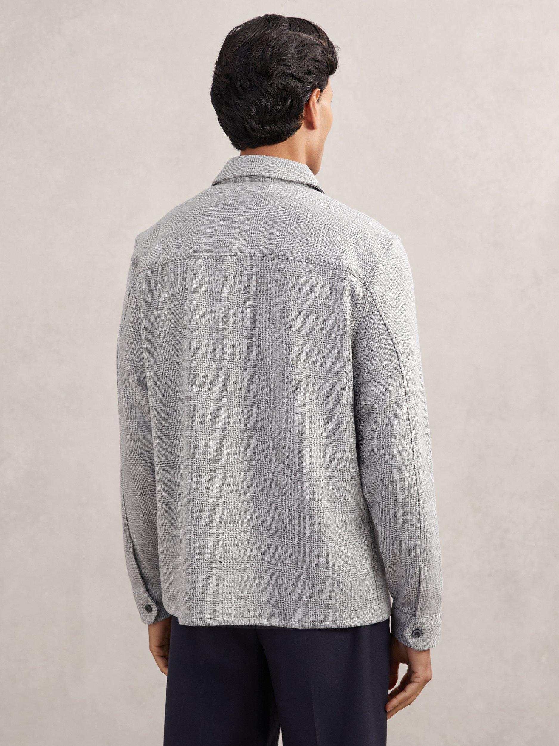 Product image 2 of 5, which shows Reiss Layroy Regular Fit Check Shirt, Soft Grey, S