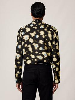 Reiss Petal Abstract Floral Print Shirt, Black - view 2, Black