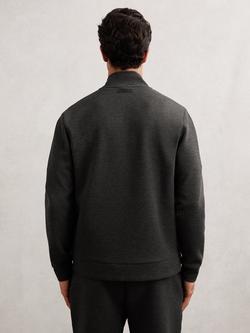 Reiss Cortona Zip Front Jumper, Charcoal - view 2, Charcoal