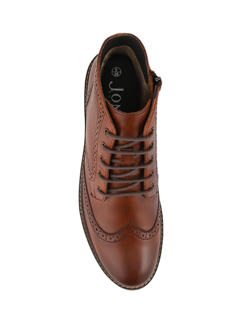Product image 4 of 5, which shows Jones Bootmaker Novi2 Leather Ankle Boots, Cognac, 3