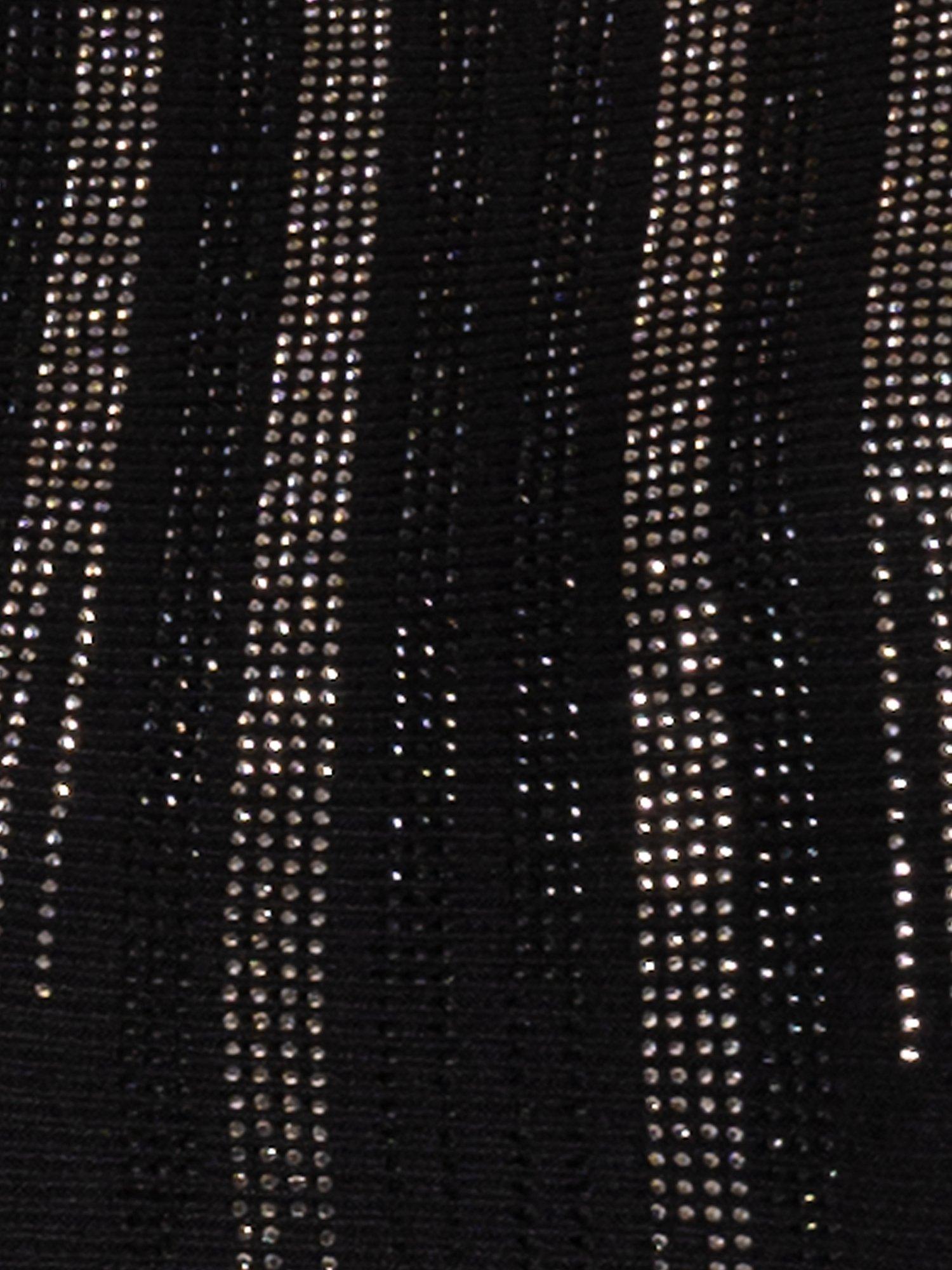 Product image 6 of 6, which shows chesca Sparkle Trim Fine Knit Jumper, Black, 10-12