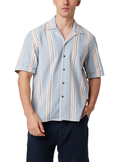 Peregrine Quay Cuban Short Sleeve Shirt, River Stripe, River Stripe