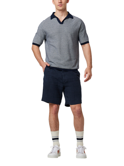 Peregrine Lynton Cotton Regular Fit Short Sleeve Polo Shirt, Navy - view 2, Navy