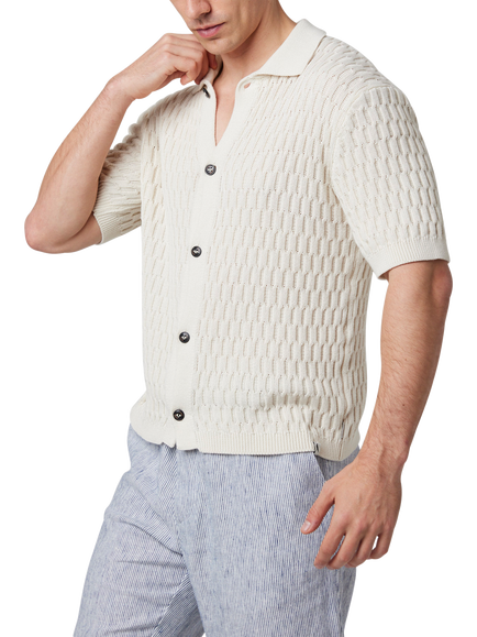 Peregrine Cove Knitted Shirt, White, White