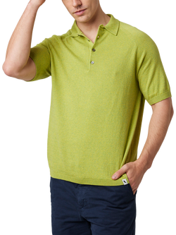 Peregrine Jones Cotton Regular Fit Short Sleeve Polo Shirt, Lime