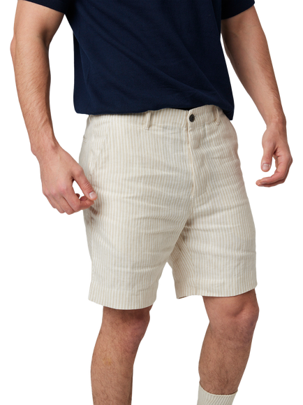 Peregrine Windsor Linen Shorts, Beige Candy Stripe, Beige Candy Stripe