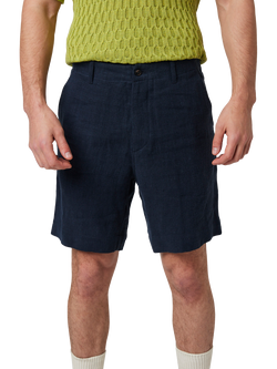 Peregrine Windsor Linen Shorts, Navy Stripe, Navy Stripe