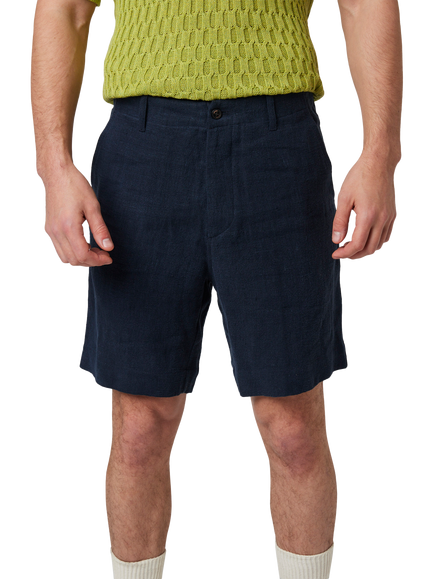 Peregrine Windsor Linen Shorts, Navy Stripe, Navy Stripe