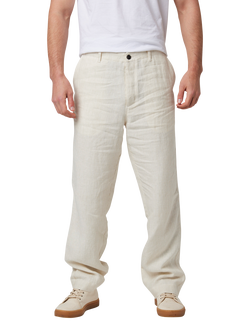 Peregrine Linen Windsor Trousers, Beige Stripe, Beige Stripe