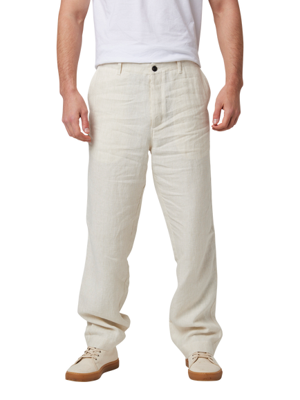 Peregrine Linen Windsor Trousers, Beige Stripe, Beige Stripe