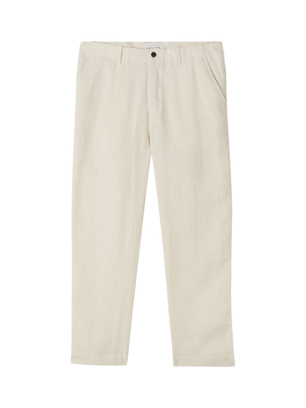 Peregrine Linen Windsor Trousers, Beige Stripe - view 2, Beige Stripe
