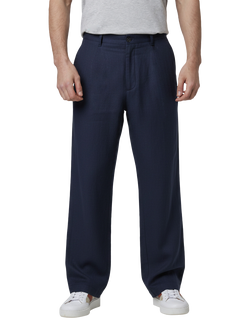 Peregrine Linen Windsor Trousers, Navy Stripe, Navy Stripe