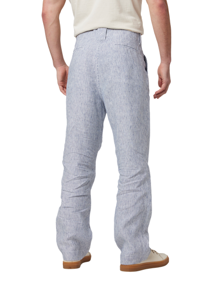 Peregrine Linen Windsor Trousers, Navy Stripe - view 2, Navy Stripe