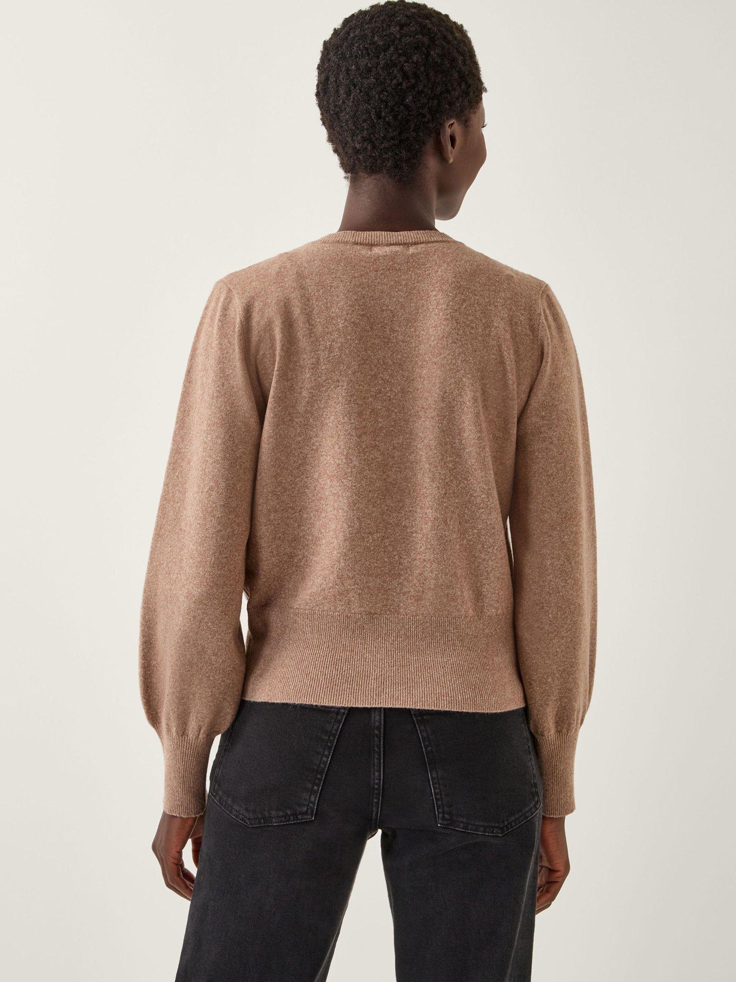 Product image 2 of 5, which shows Monsoon Simmi Sequin Metallic Cardigan , Natural, XXL