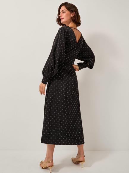 Monsoon Margo Midi Tea Dress - view 2, Black