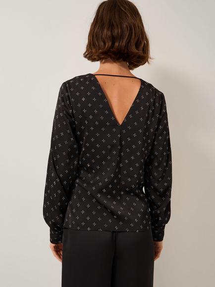 Monsoon Margo Hotfix Long Sleeve Blouse - view 2, Black
