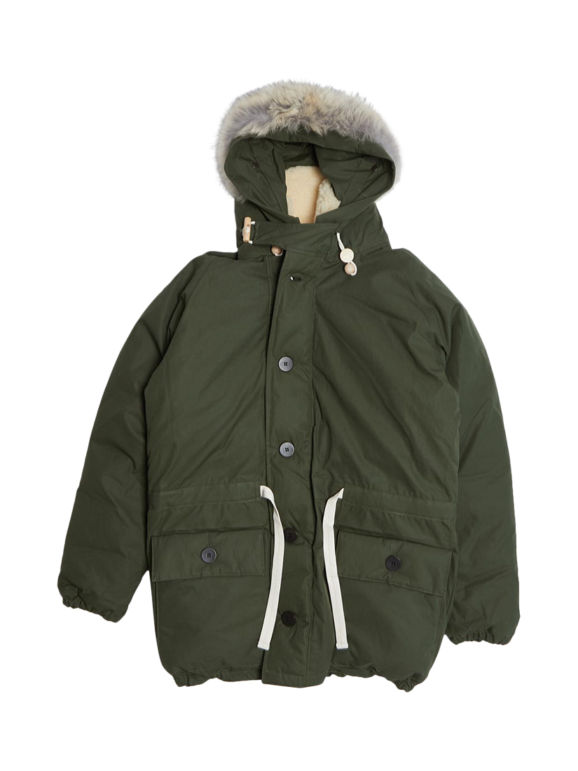Product image 1 of 6, which shows Nigel Cabourn Everest Parka Jacket, Olive, 48R