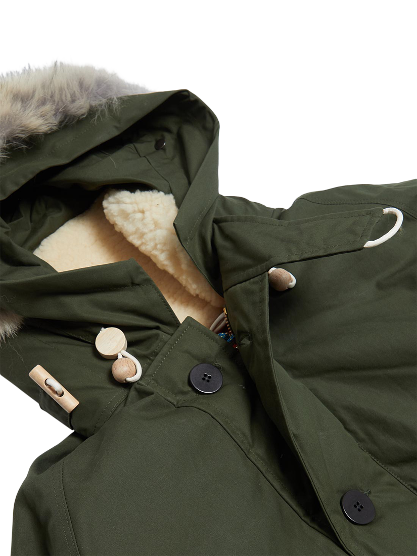 Product image 3 of 6, which shows Nigel Cabourn Everest Parka Jacket, Olive, 48R