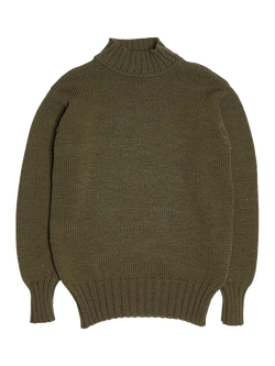 Nigel Cabourn High Neck Wool Jumper, Army, Army