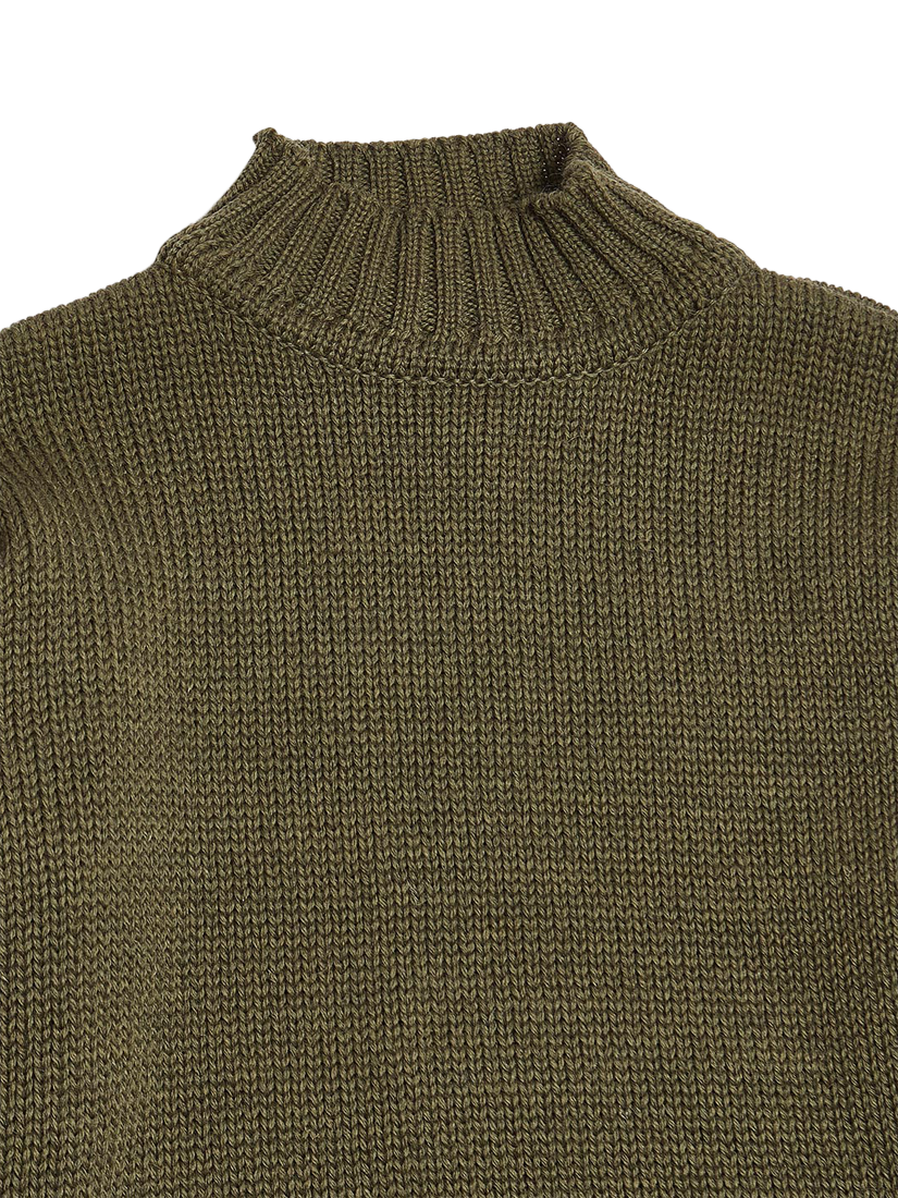 Product image 2 of 5, which shows Nigel Cabourn High Neck Wool Jumper, Army, 46R
